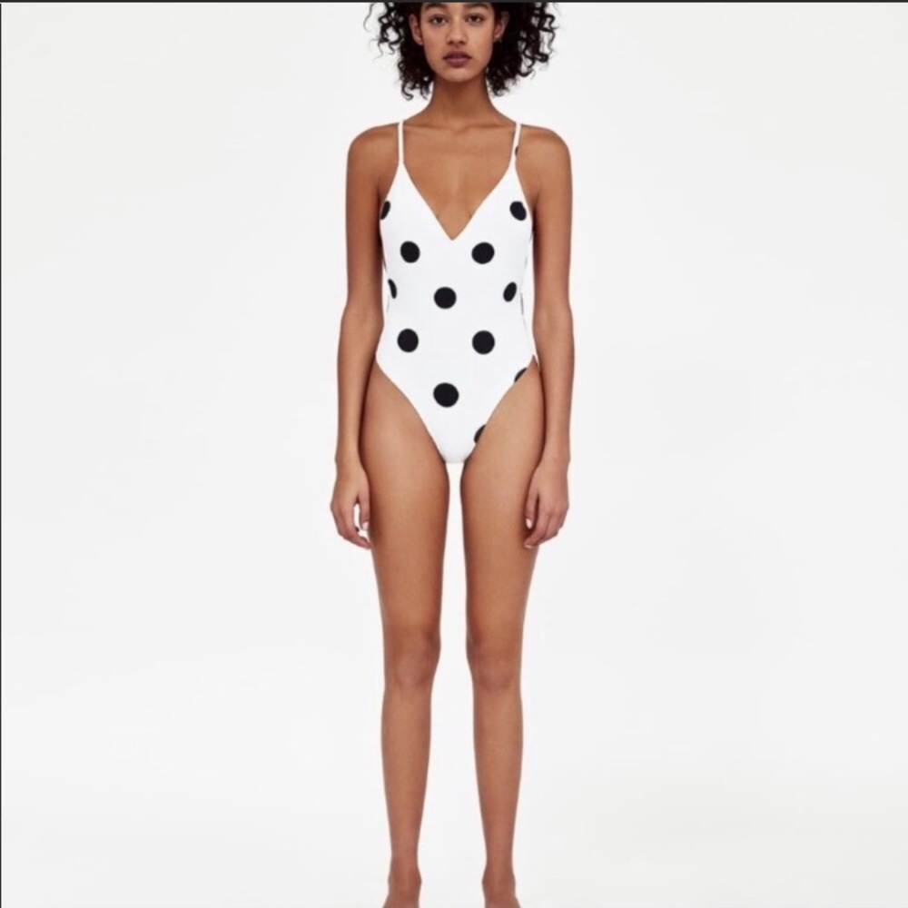 Zara polka dot one piece swim suit